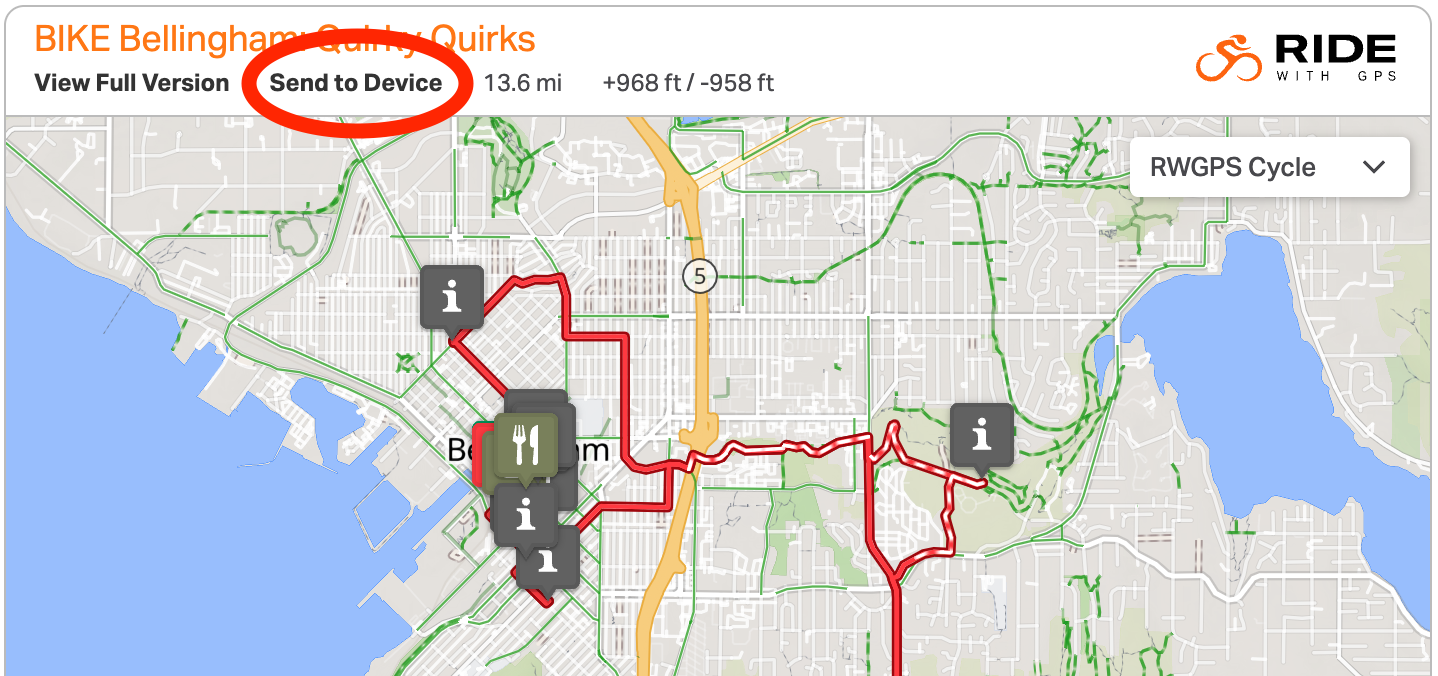 Send to Device Screenshot