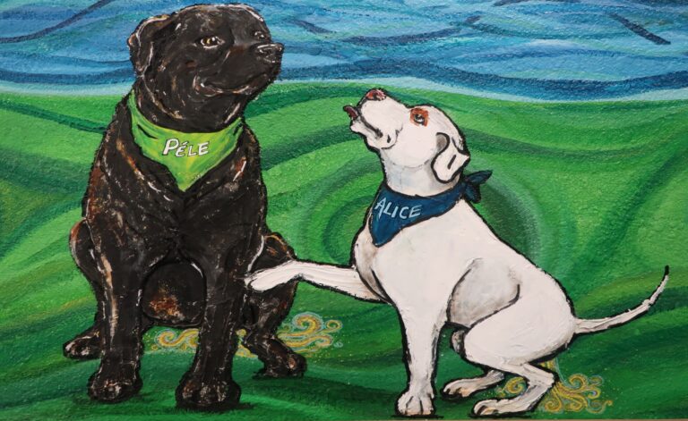 Pele & Alice Dogs Farting at Paws for a Beer